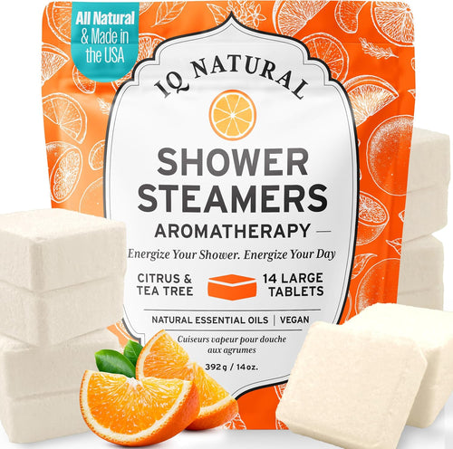 Citrus Shower Steamers Aromatherapy for Women- USA Made - Shower Bombs Aromatherapy for Women, Vapor Shower Tablets, Menthol Shower Scent Steamers Cold and Flu, Organic Shower Steamer